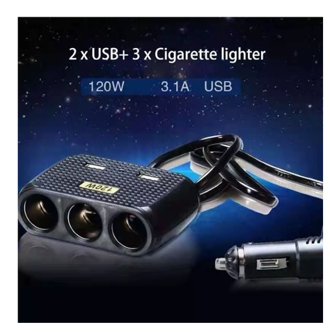 Adaptador Para Enchufe Encendedor Auto 1 A 3 +2 Usb Cargador-6