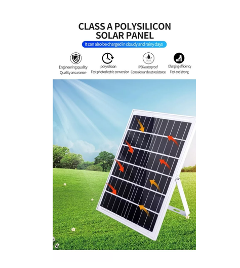 Foco Solar 300w 731t + Panel Solar Y Control Remoto 0smao-2