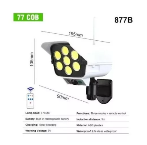 Pack X3 Foco Solar 180w Led Camara Falsa-3