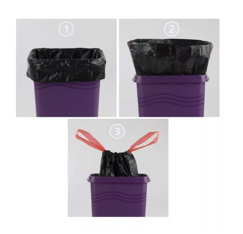 Bolsas De Basura Con Cordón Súper Fuerte Grosor 50x60cmx30u-6