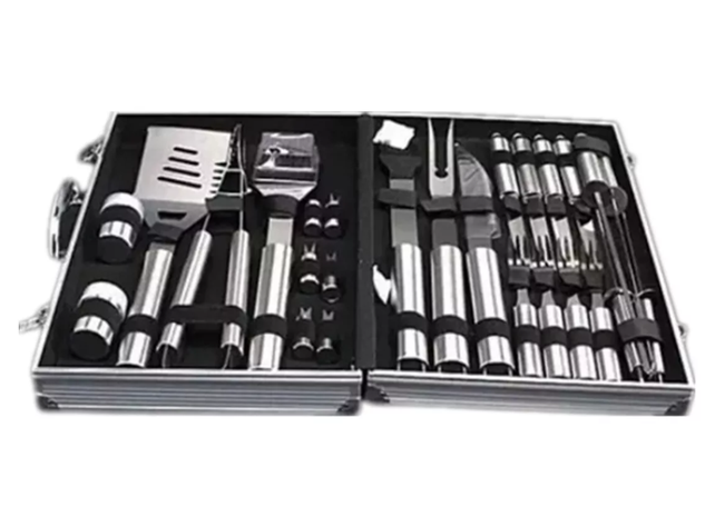 Maleta 26 Pcs Acero Inox Cubiertos Asado Parrilla Barbacoa-0