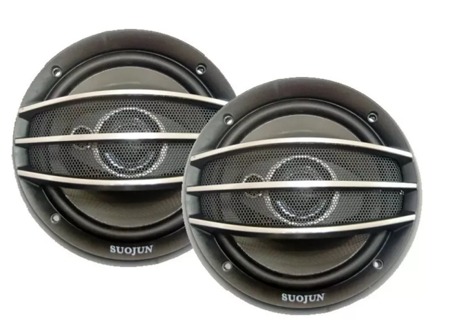 Kit 2 Parlantes Auto 6 Pulgadas Redondos 400w Coaxial 3 Vías-0