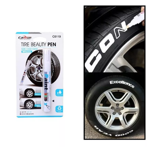 Lapiz Marcador Pinta Neumáticos Blanco Auto Tunnig Renovador-0