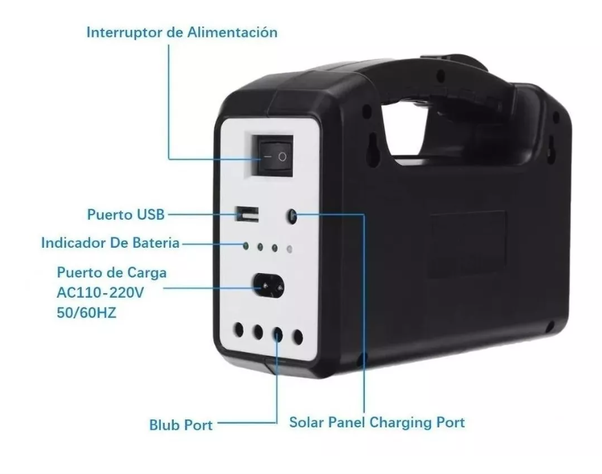 Kit Solar Emergencia Camping 220v Ampolletas 36hrs / Gd-8-2