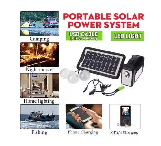 Kit Solar Emergencia Camping 220v Ampolletas 36hrs / Gd-8-7