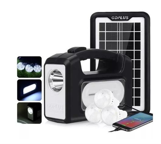 Kit Solar Emergencia Camping 220v Ampolletas 36hrs / Gd-8-4