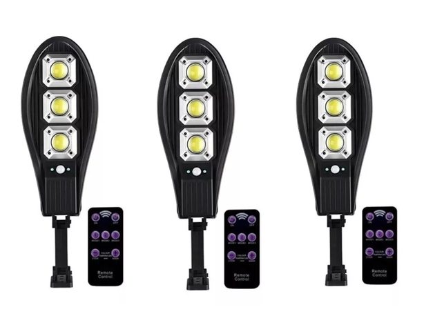 Pack 3 Foco Solar Exterior 120w Con Sensor De Movimiento-0