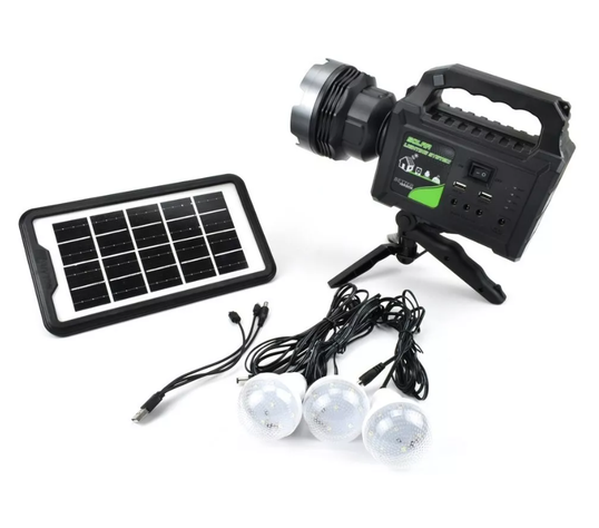 Kit Solar Emergencia Linterna Camping 220v Usb 3 Ampolletas-0