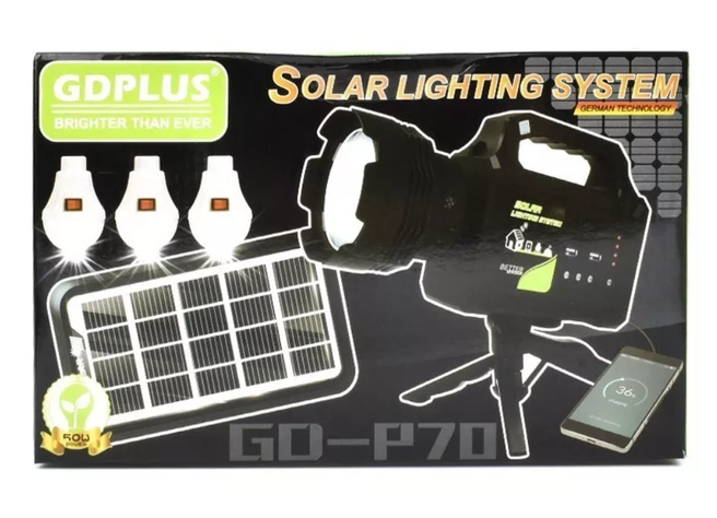 Kit Solar Emergencia Linterna Camping 220v Usb 3 Ampolletas-5