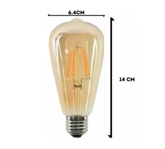 Pack X10 Ampolletas Filamento Led Edison 8w Retro Vintage-1