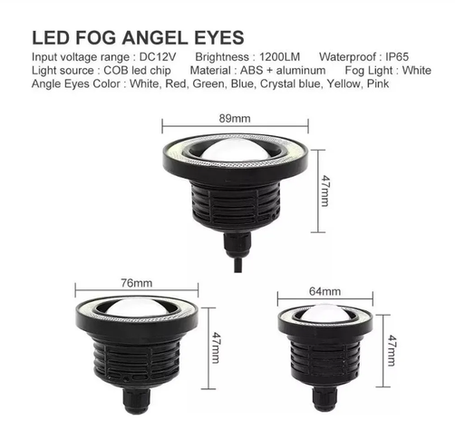 Foco Led Neblinero Ojos De Angel 30w/89mm Azul-1