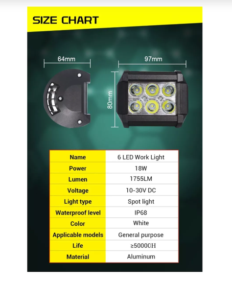 X2 Barra Focos Neblineros Led 18w Blanco Expansion Auto Moto-1