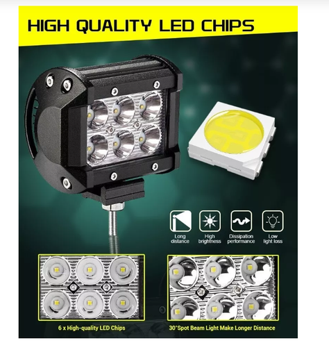 X2 Barra Focos Neblineros Led 18w Blanco Expansion Auto Moto-7