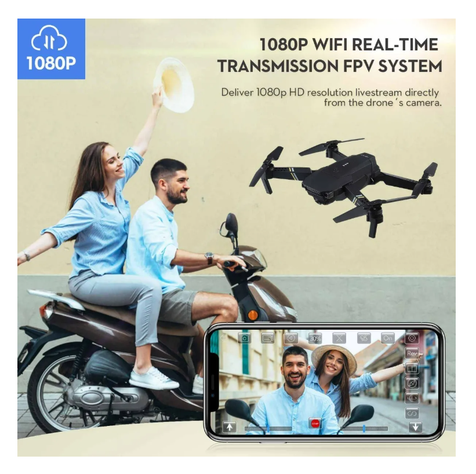 Drone Cámara Full Hd Wifi 2,4 Ghz Fpv Plegable Recargable-6