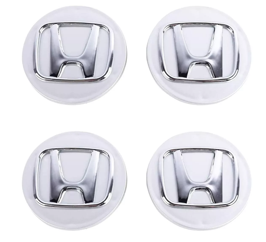 X4 Set Tapas Centro De Honda 70mm Plata-0