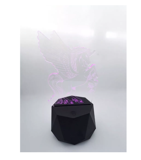 Hermosa Lampara Ilusión 3d Bluetooth Rgb Usb unicornio-0