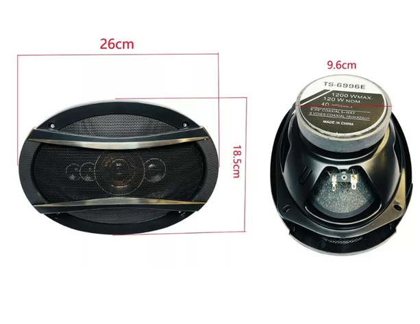 Kit 2 Parlantes Auto 6x9 Ovalados 1200w Coaxial 5 Vías Hifi-2