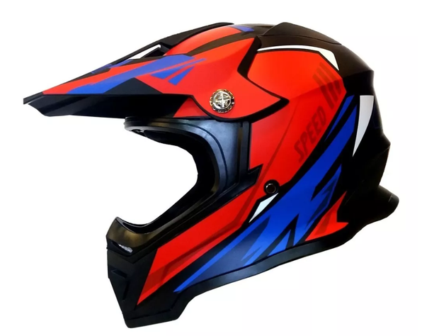 Casco Motocross Multipropósito Enduro Ghb Rojo Azul Matte-0
