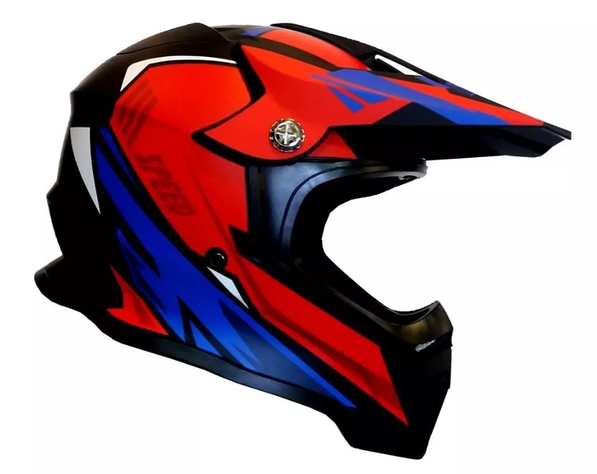 Casco Motocross Multipropósito Enduro Ghb Rojo Azul Matte-1