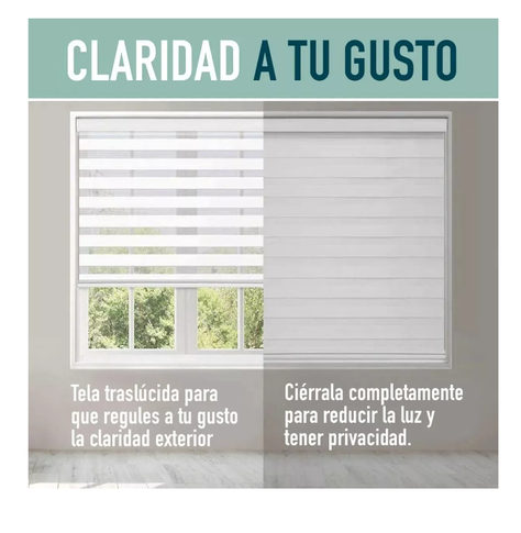 Cortina Roller Duo Zebra Día Y Noche Color Variado 200x200cm-5