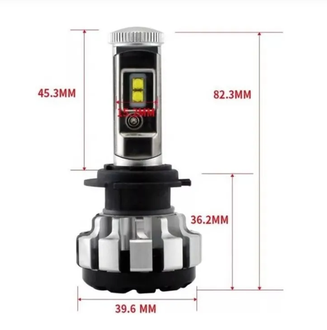Par Kit Ampolletas Turbo Led H7 T1s Chip Canbus-4