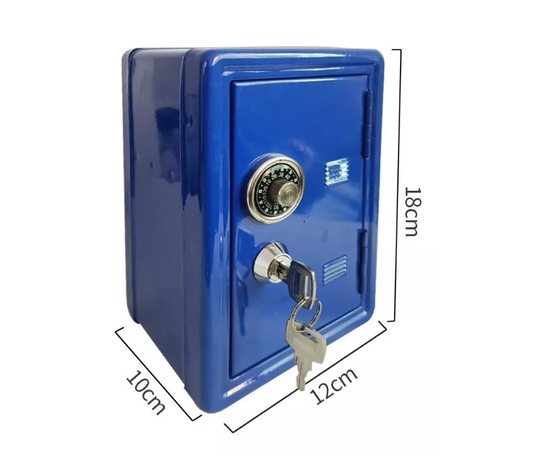 Caja Fuerte Metálica Pequeña Con Llave Para Dinero 18 X12 Cm-3