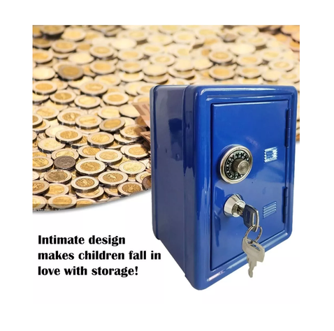 Caja Fuerte Metálica Pequeña Con Llave Para Dinero 18 X12 Cm-7