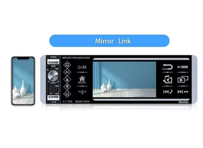 Radio Auto 1 Din Con Pantalla 4.1 Bluetooth Mp3 Usb Control-1