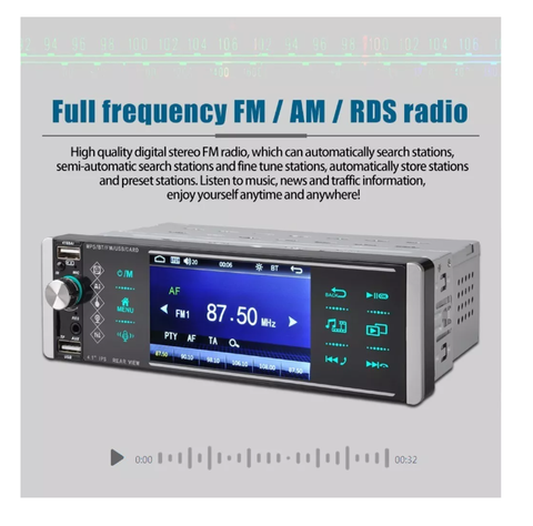 Radio Auto 1 Din Con Pantalla 4.1 Bluetooth Mp3 Usb Control-2