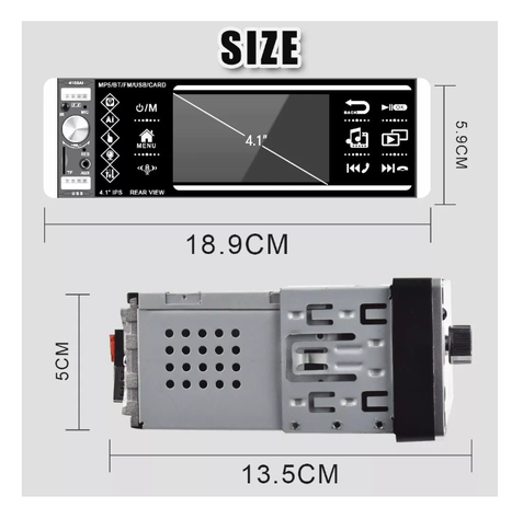 Radio Auto 1 Din Con Pantalla 4.1 Bluetooth Mp3 Usb Control-7