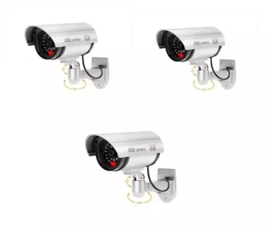 Pack 3 Unidades Camara Seguridad Falsa-0