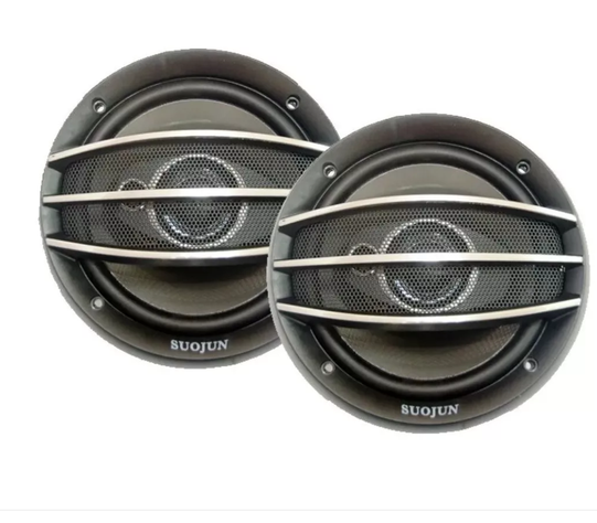 Kit 2 Parlantes Auto 5 Pulgadas Redondos 300w Coaxial 3 Vías-0