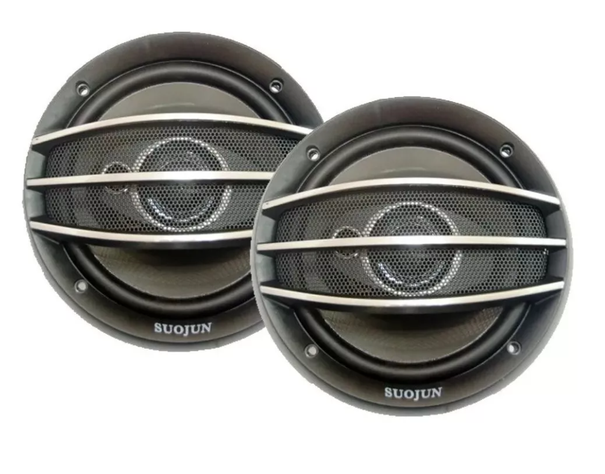 Kit 2 Parlantes Auto 5 Pulgadas Redondos 300w Coaxial 3 Vías-4
