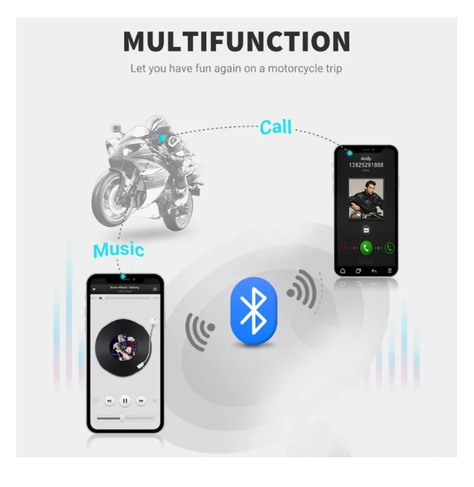 Audifono Casco Moto Auriculares Bluetooth Inteligente Musica-6