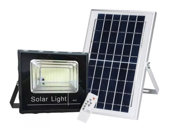 Foco Solar 200w 110led + Panel Solar Y Control Remoto-0