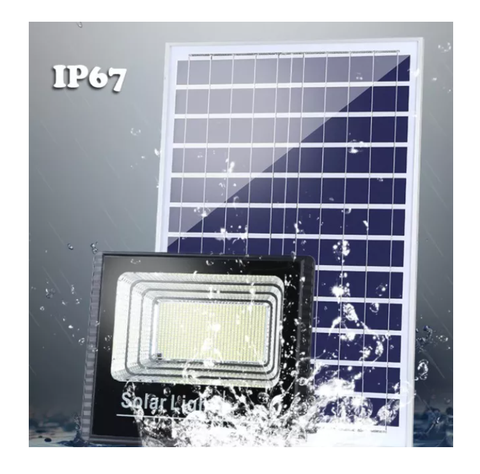 Foco Solar 200w 110led + Panel Solar Y Control Remoto-3