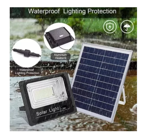 Foco Solar 200w 110led + Panel Solar Y Control Remoto-4