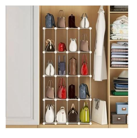 Organizador De Bolsos 6 Módulos Dormitorio Estante Armable-4