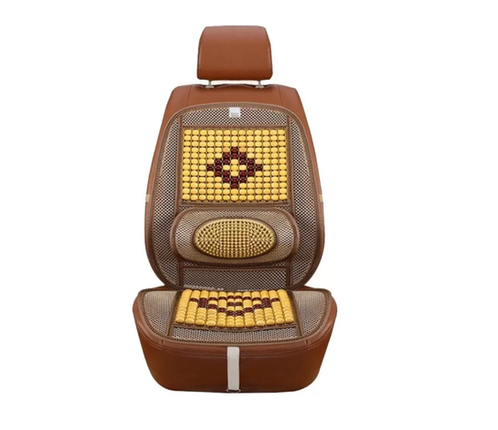 Cubre Asiento Respaldo Bolas Madera Bambu Esferas Verano 2-1