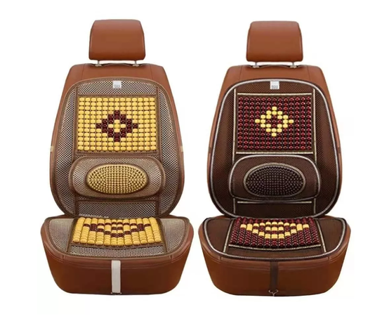 Cubre Asiento Respaldo Bolas Madera Bambu Esferas Verano 2-3