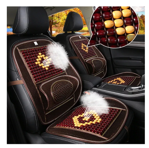 Cubre Asiento Respaldo Bolas Madera Bambu Esferas Verano 2-6