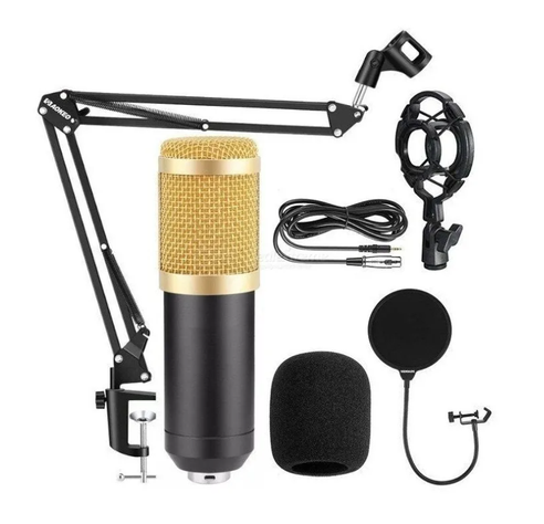 Kit Micrófono Estudio Condensador Profesional Soporte Brazo-0