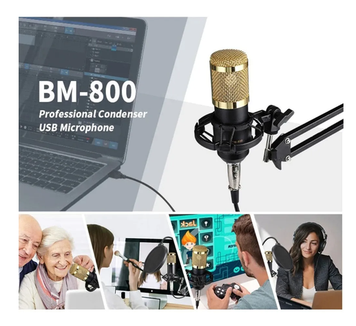 Kit Micrófono Estudio Condensador Profesional Soporte Brazo-4