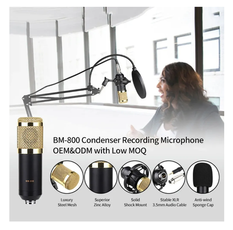 Kit Micrófono Estudio Condensador Profesional Soporte Brazo-5