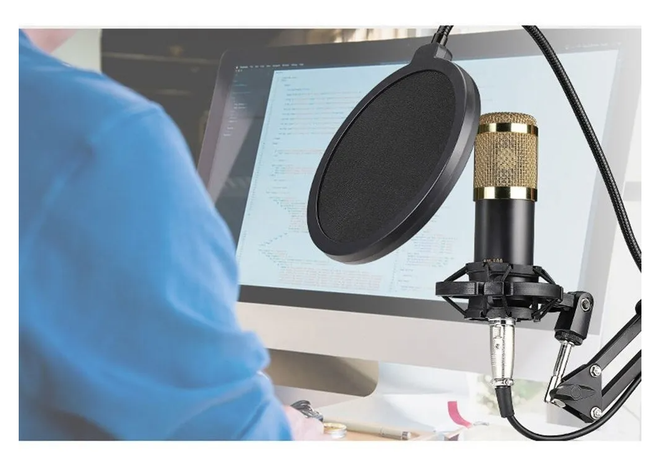 Kit Micrófono Estudio Condensador Profesional Soporte Brazo-6