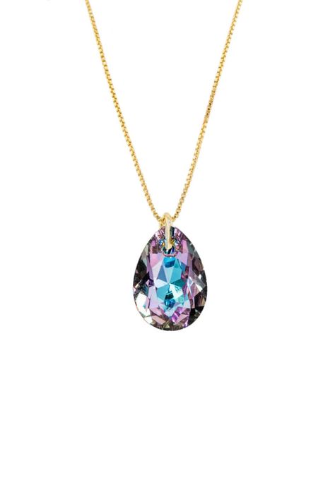 Collar Gota de Luz Gold Cristales Genuinos Vitral Light-0