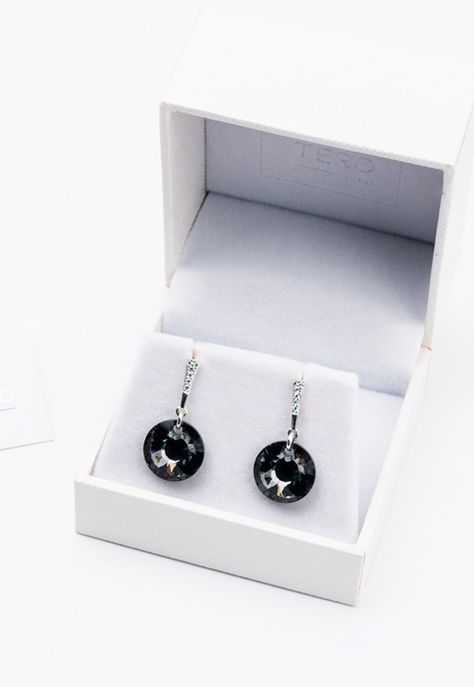 Aros Paris Cristales Genuinos Silver Night-1
