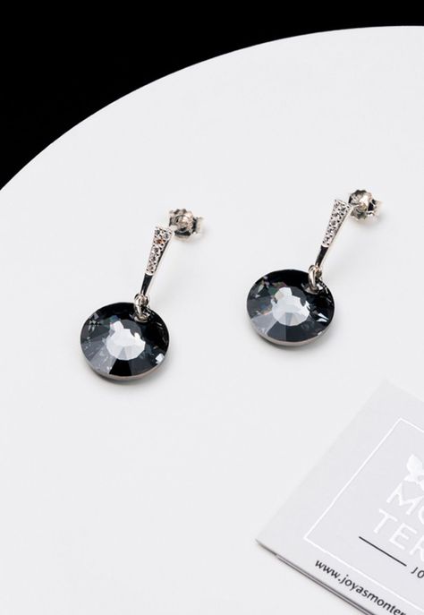 Aros Paris Cristales Genuinos Silver Night-2