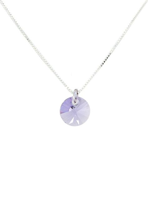 Collar Punto de Luz Plata Italiana 925 y Cristales Genuinos Violet-0