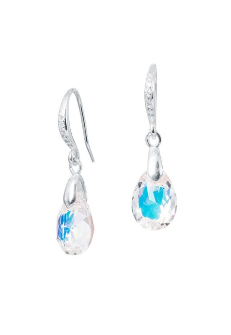 Aros Gota De Luz Cristal Genuino Aurora Boreal-0